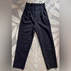 H&M Black Paperbag High Waisted Capri Trouser Pants